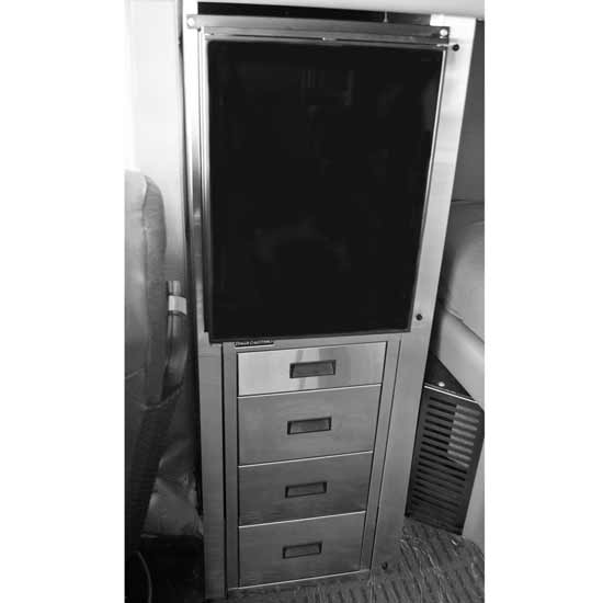 Download Brushed Stainless Four Drawer Cabinet With Refrigerator Fits Kenworth W900 Passenger Side 4 State Trucks