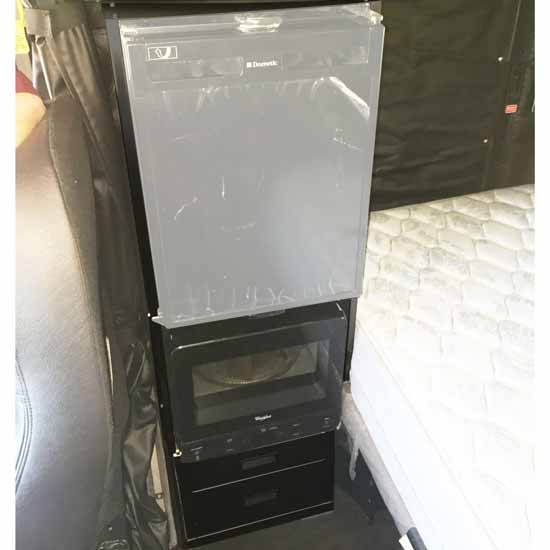 Download Black Two Drawer Cabinet With Refrigerator Mount Microwave Fits Kenworth W900 Passenger Side 4 State Trucks