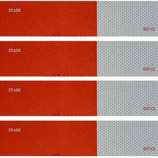 Red/White Reflective DOT Conspicuity Tape 2” x 24” 5PK 