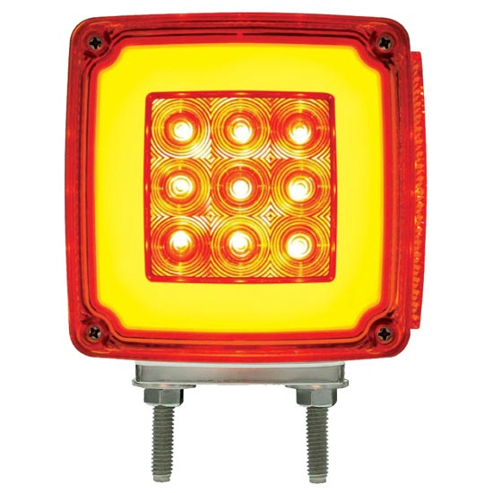 Amber LED/Amber Lens 1 Pack United Pacific 37133 21 LED 4 Turn Signal Glo Light 